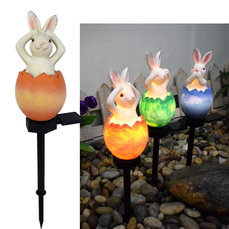 Easter Broken Shell Rabbit Lawn Light